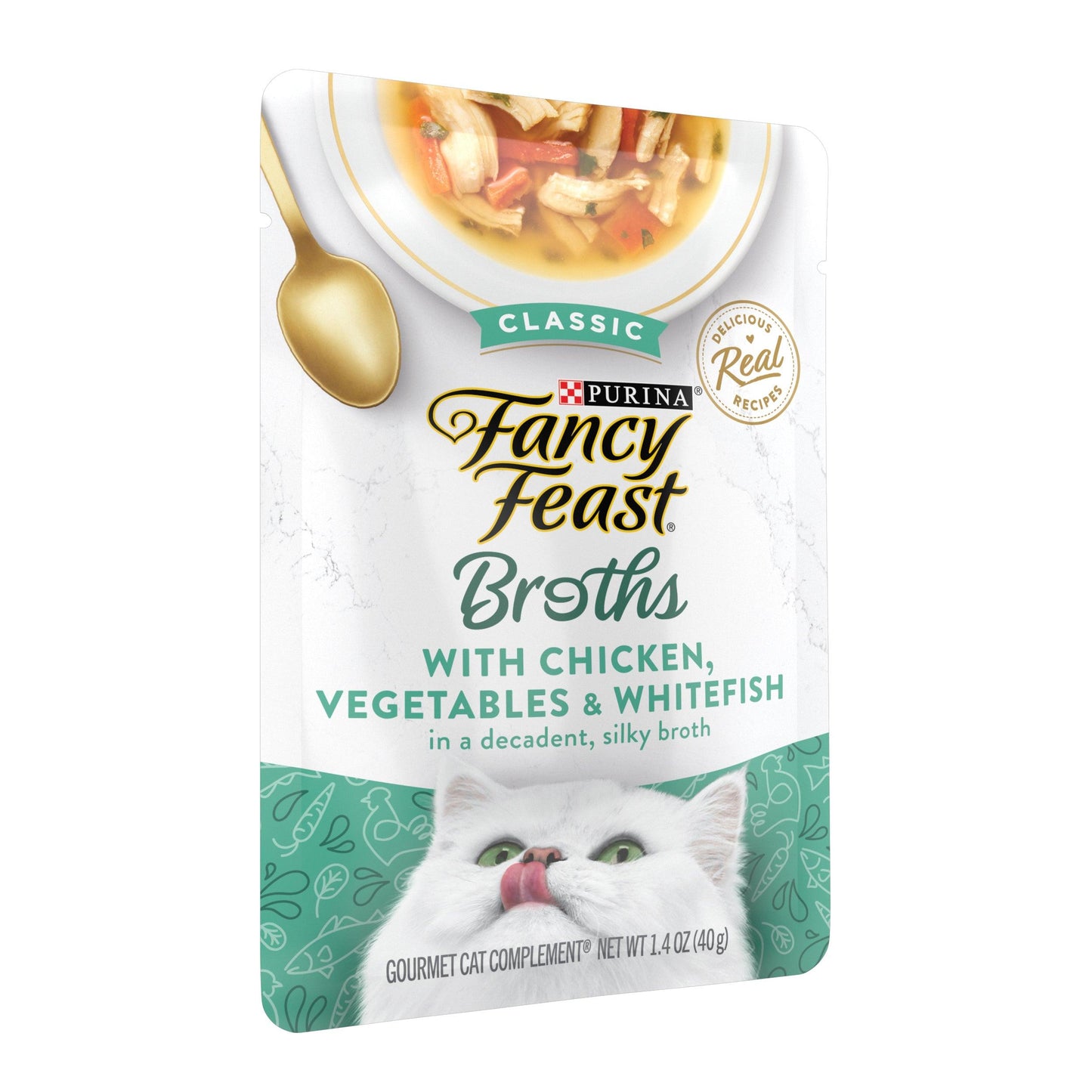Fancy Feast Classic Broths Chicken Vege Whitefish Wet Cat Food